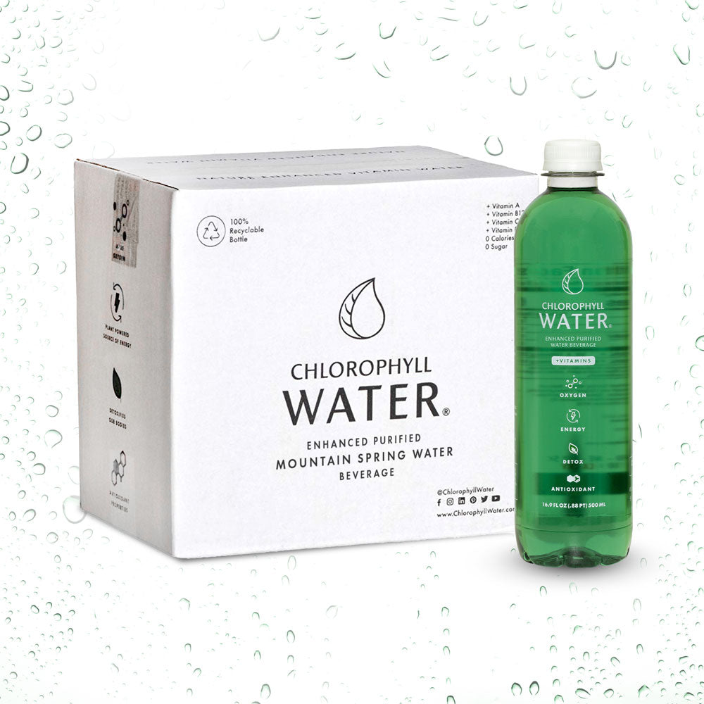 Chlorophyll Water® (Case of 12): Chlorophyll & Ultra-Purified Water with Essential Vitamins A, B12, C and D3