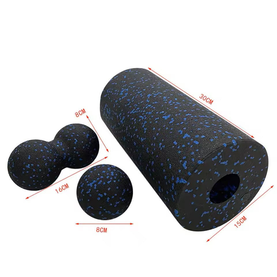 EPP Yoga Massage Roller & Fitness ball Foam Roller Set for Back Pain Self-Myofascial Treatment
