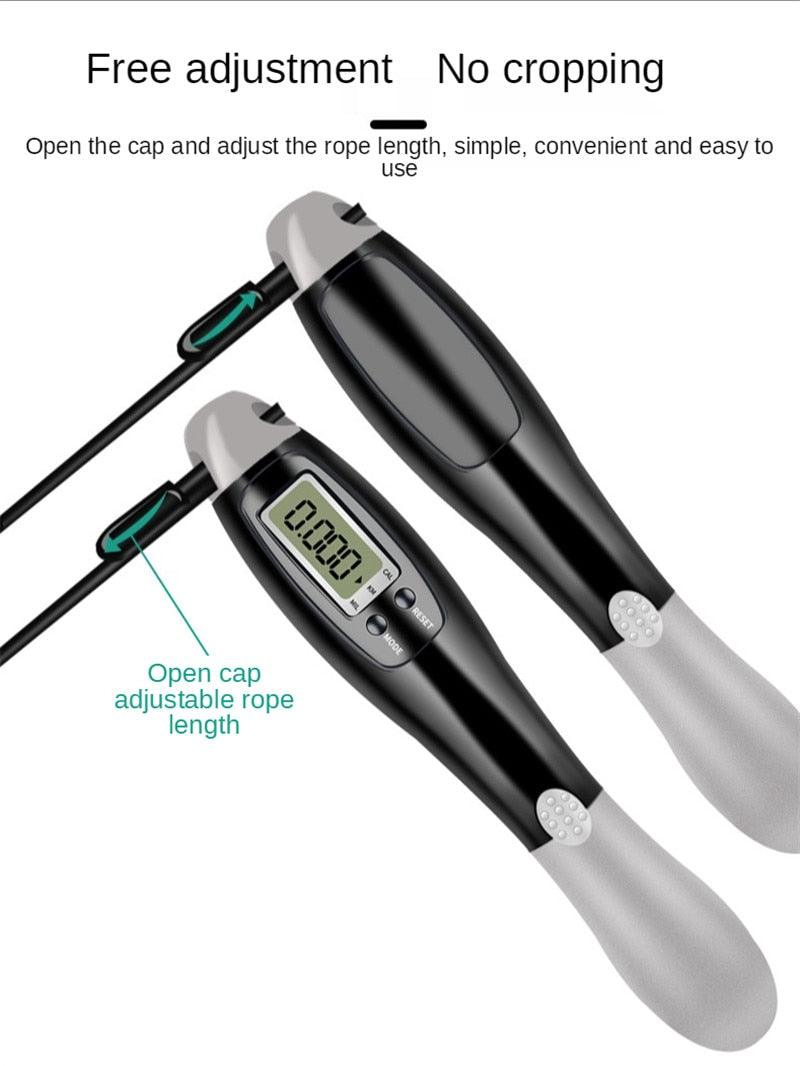 Electronic Cordless Skipping Rope Gym Fitness Skipping Smart Jump Rope With LCD Screen Counting Speed Women Jumprope For Fitness Workout Crossfit Adult Kids Adjustable Skipping Rope For Exercise