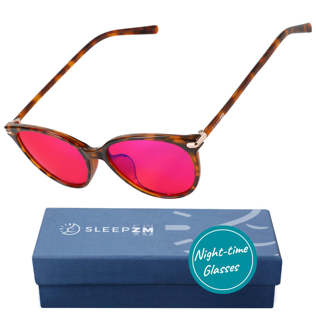 SleepAidMax Red Jen Blue Light Glasses – Tortoise