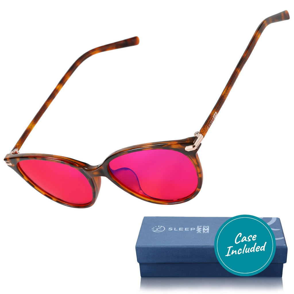 SleepAidMax Red Jen Blue Light Glasses – Tortoise